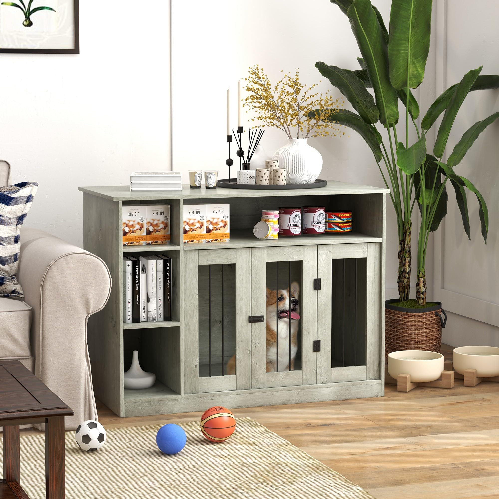 Amazon.co.jp: PawHut 犬用クレート 家具 収納スペース付き 犬小屋